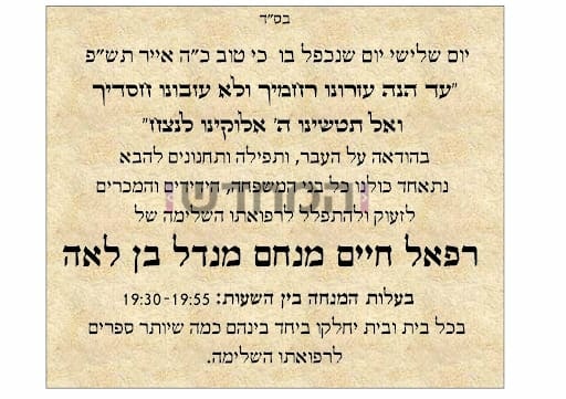 נס רפואי: בן הישיבה שהוכש על ידי נחש התעורר