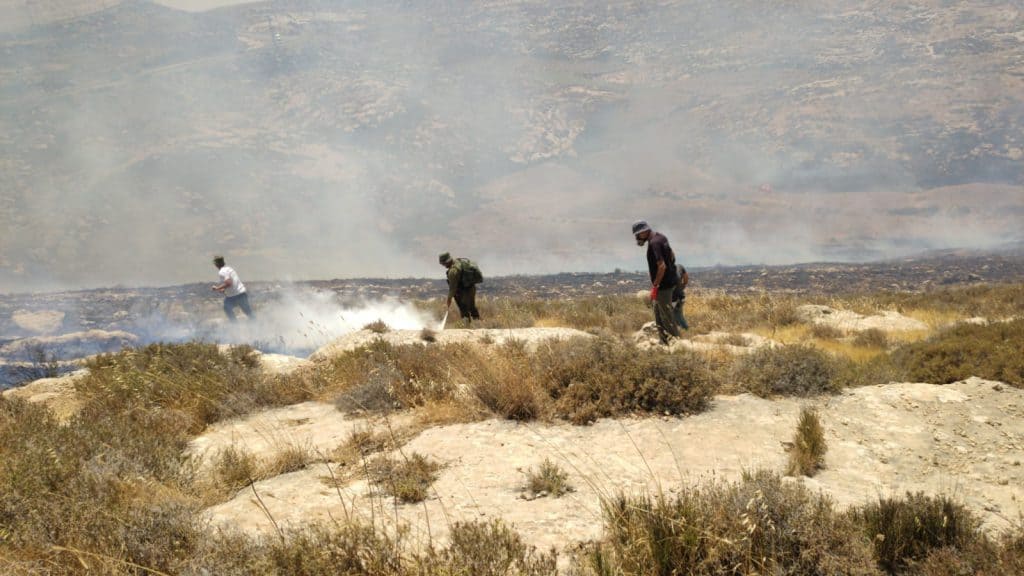 מטוסי כיבוי פועלים להשתלטות על השריפה בהר חברון • צפו: מטוסי כיבוי פועלים להשתלטות על השריפה בהר חברון • צפו: