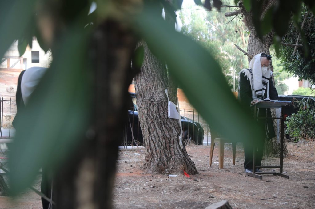 צפו: הגר"מ גריינמן שומע קריאת התורה בחצר ביתו צפו: הגר"מ גריינמן שומע קריאת התורה בחצר ביתו