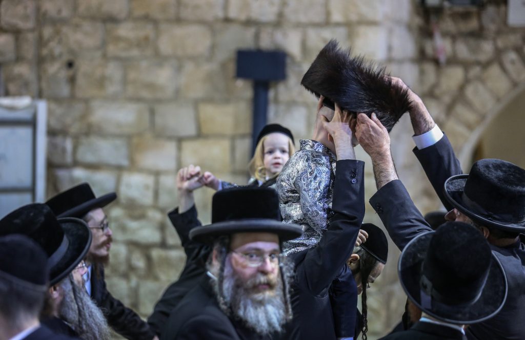 האדמו"ר מפיטסבורג הגיע לחלאקה בציון הרשב"י מירון