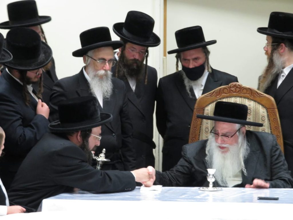 מעמד הכתרת רב לביהמ"ד שפע חיים צאנז בדרום העיר צפת