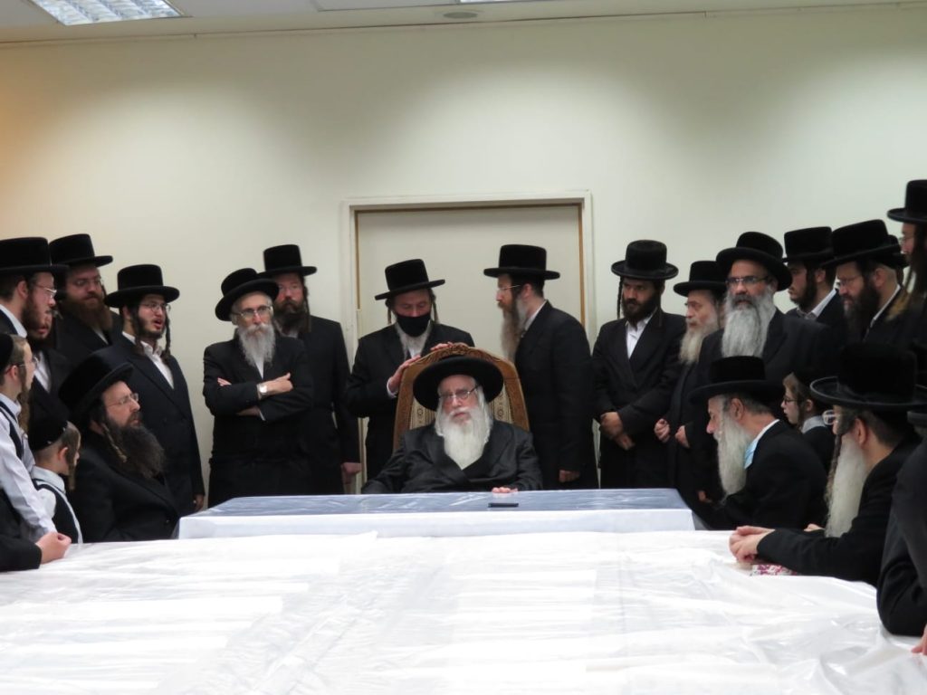 מעמד הכתרת רב לביהמ"ד שפע חיים צאנז בדרום העיר צפת