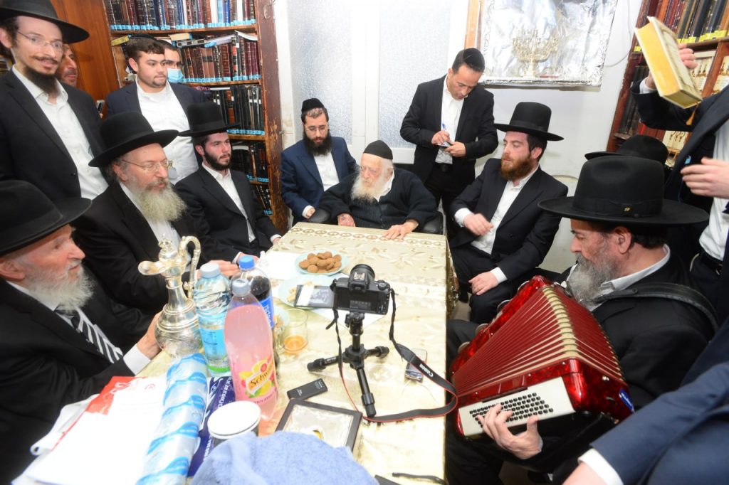 תיעוד: שמחת ה"ווארט" לנכדו של שר התורה