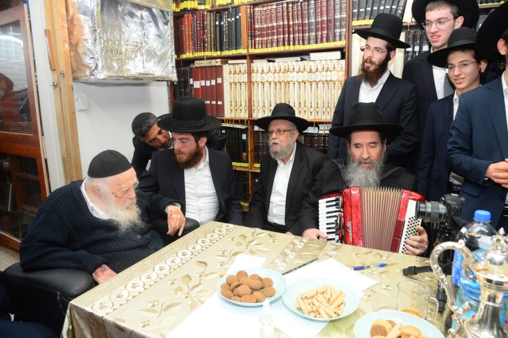 תיעוד: שמחת ה"ווארט" לנכדו של שר התורה