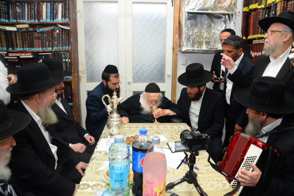 תיעוד: שמחת ה"ווארט" לנכדו של שר התורה