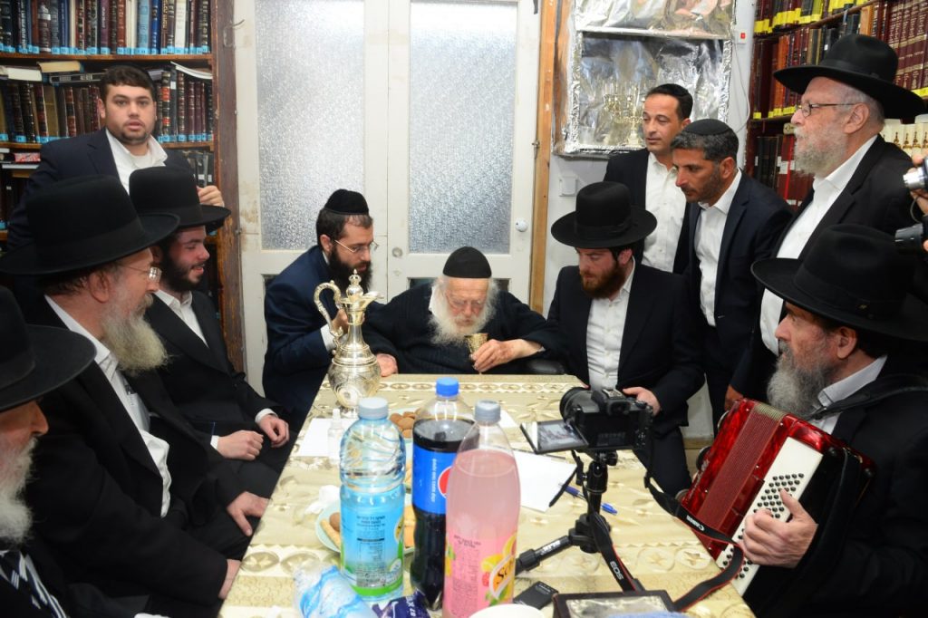 תיעוד: שמחת ה"ווארט" לנכדו של שר התורה