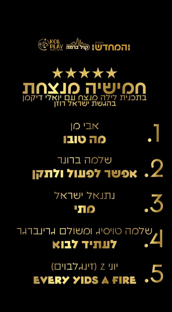 חמישיה מנצחת – 'תוצאות המצעד'