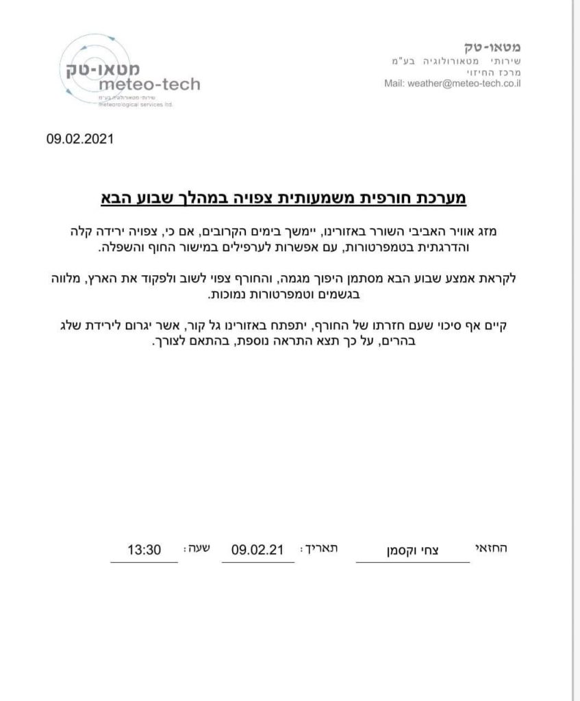 התחזית המעודכנת: סופ"ש נעים וחם - בתחילת השבוע הבא הגשם חוזר