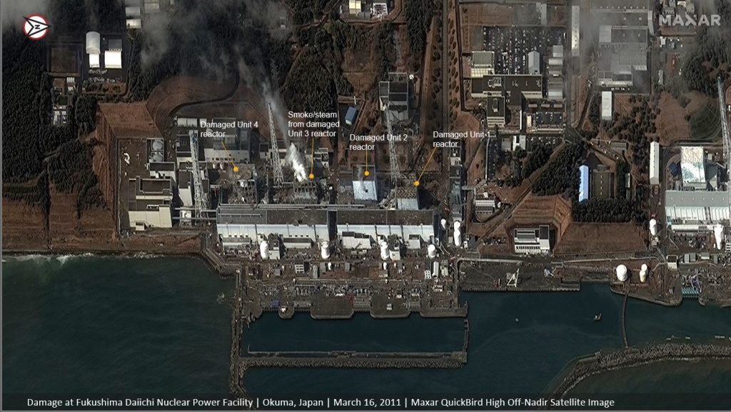 10 שנים אחרי: נחשפו תמונות הלווין בזמן אמת של כורי האטום בפוקושימה