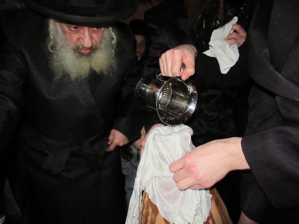 האדמו''רים מדעעש וסטריקוב בשאיבת מים שלנו