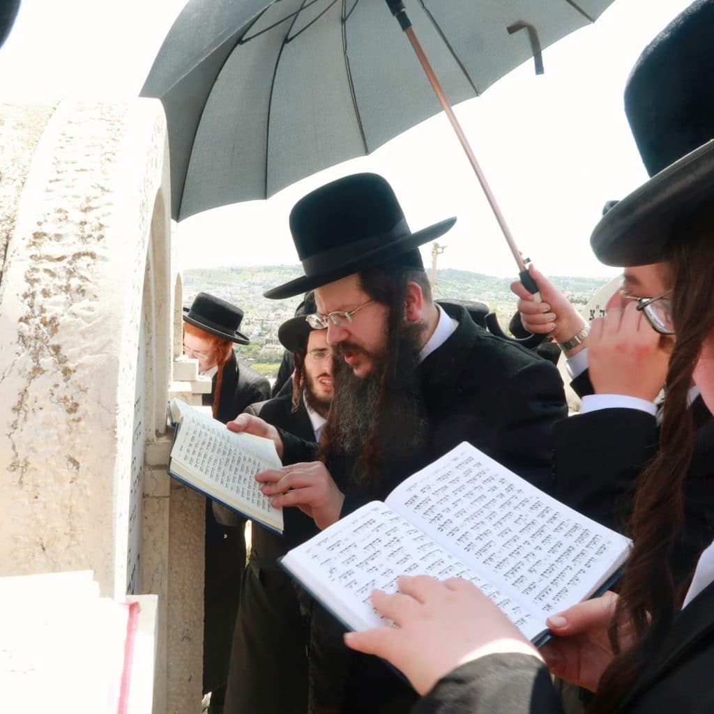 בן האדמו"ר ממודזיץ עלה להר הזיתים לרגל הילולת סבו