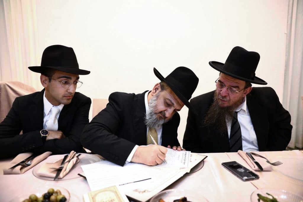 רבנים ואישי ציבור בחתונת בן הרב שניאור זלמן רווח