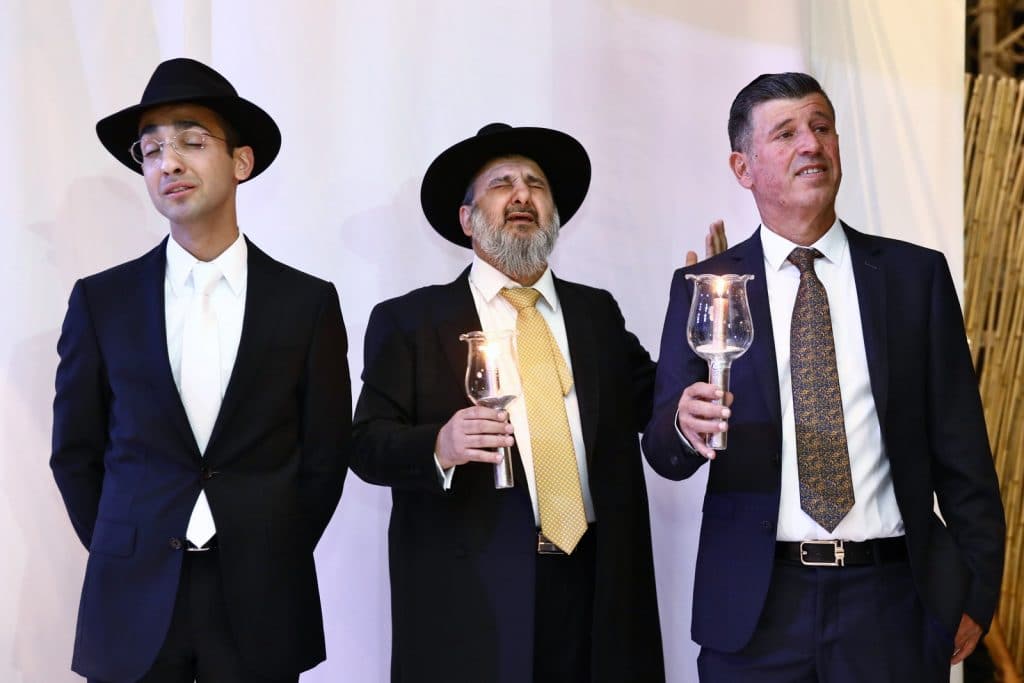 רבנים ואישי ציבור בחתונת בן הרב שניאור זלמן רווח