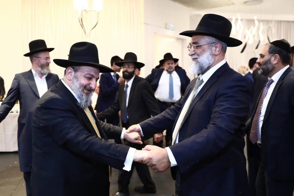 רבנים ואישי ציבור בחתונת בן הרב שניאור זלמן רווח