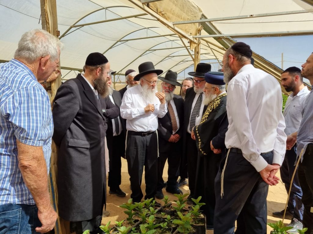 הראשל"צ והגר"י אפרתי בסיור מיוחד במשתלות עצים לקראת השמיטה