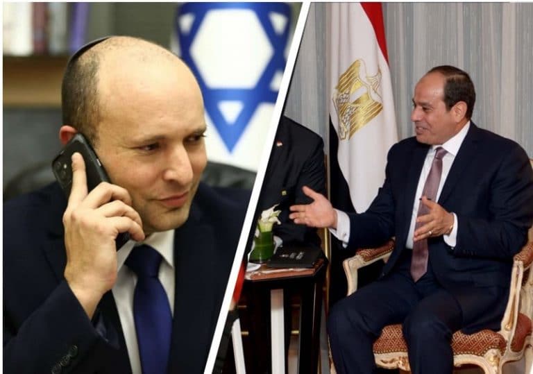 רה"מ בנט שוחח עם נשיא מצרים א-סיסי