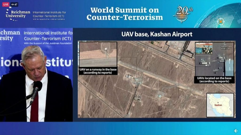 גנץ: אירן מאמנת בהפעלת כטב"מים מיליציות בבסיס כאשאן