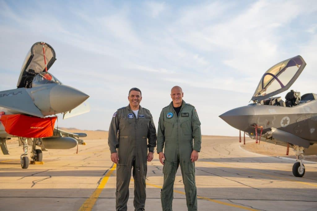 מפקד חיל האוויר של איחוד האמירויות הגיע לצפות בתרגיל במטוסי ה-F35