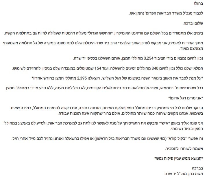 יד שרה לנחמן אש: לא נוכל לתת מענה יעיל בהשאלת מחוללי חמצן בגל חמישי