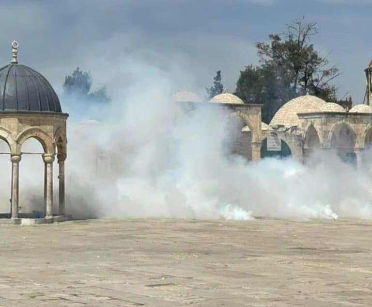 בבוקר החג: התפרעות בהר הבית, עץ עלה בלהבות