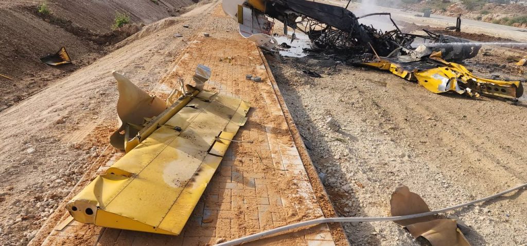 מטוס קל התרסק ועלה באש סמוך לשדרות, הטייס נפצע