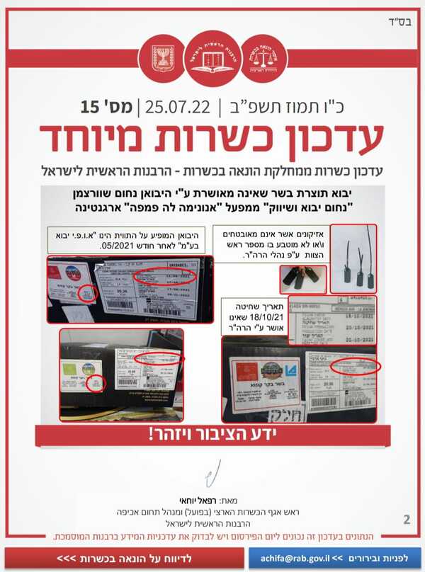 בשר ששווק בהכשר הרבנות התגלה כמזויף ולא כשר