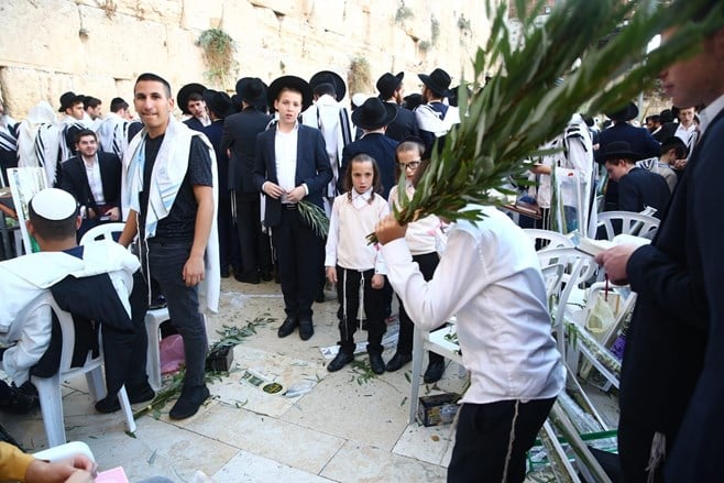 צפו: הושענא רבה בכותל המערבי