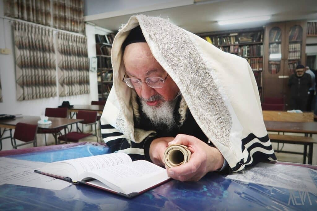 כָּל הַחוֹסִים בָּךְ • הרבי מזאלאזיץ בקריאת המגילה בבית מדרשו