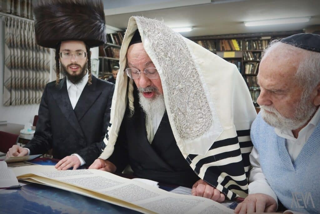 כָּל הַחוֹסִים בָּךְ • הרבי מזאלאזיץ בקריאת המגילה בבית מדרשו