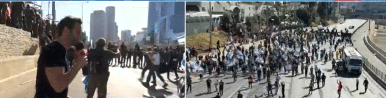 עימותים קשים: מפגיני השמאל חוסמים את איילון