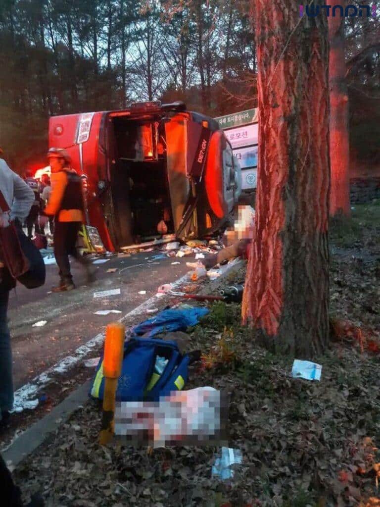 תאונה קשה בדרום קוריאה: אוטובוס עם עשרות מטיילים מישראל התהפך