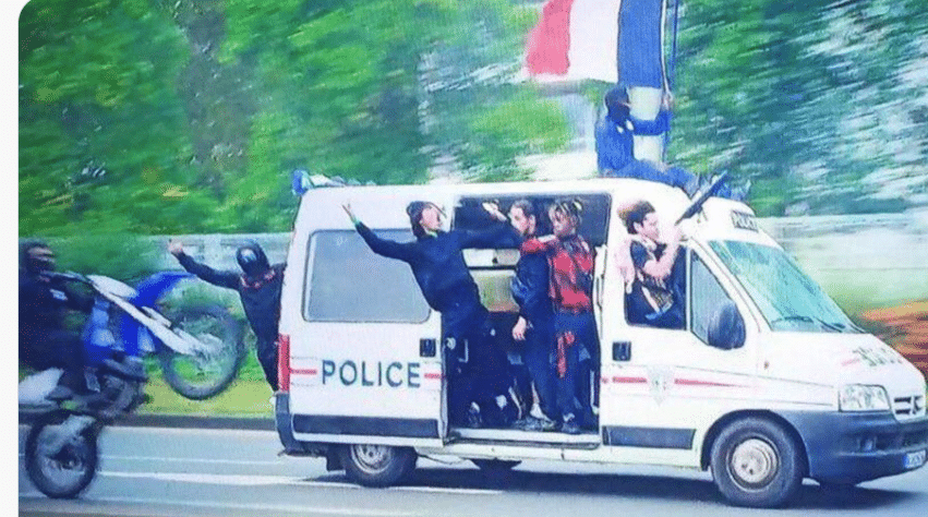 רכבים הפוכים ושוטרים פצועים: תיעודים בלתי נתפסים מהביזה בצרפת