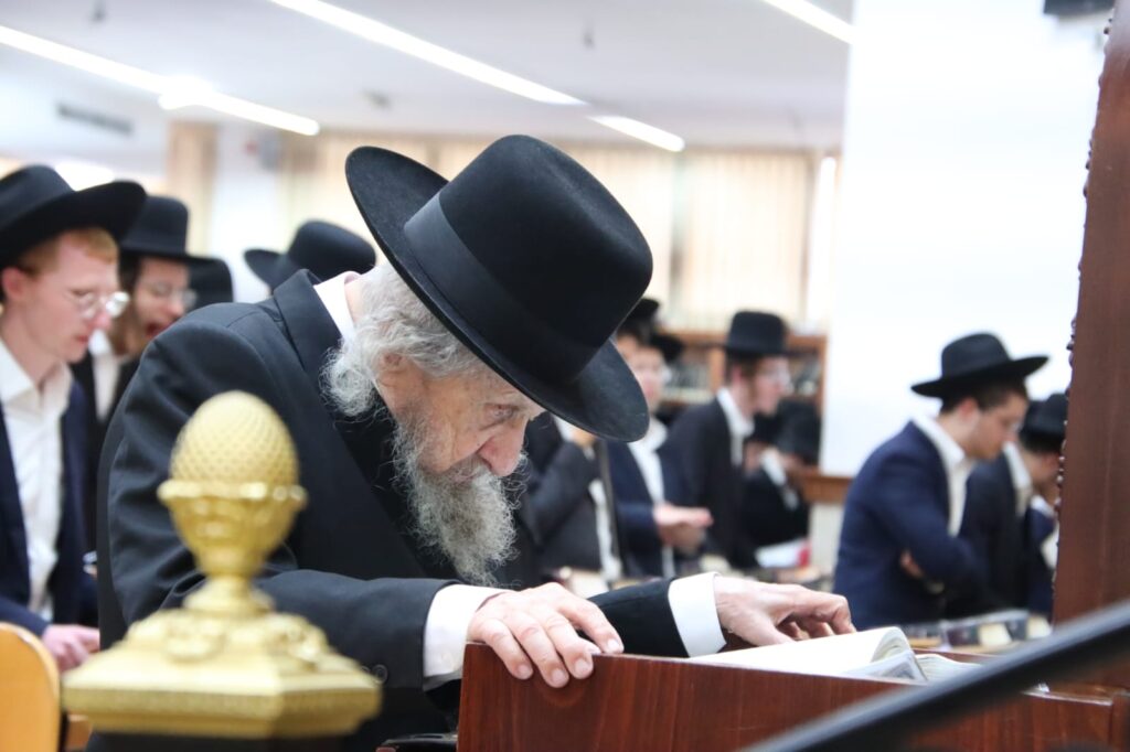 לרגל יום היארצייט: מרן הגר"ד לנדו על קבר אמו