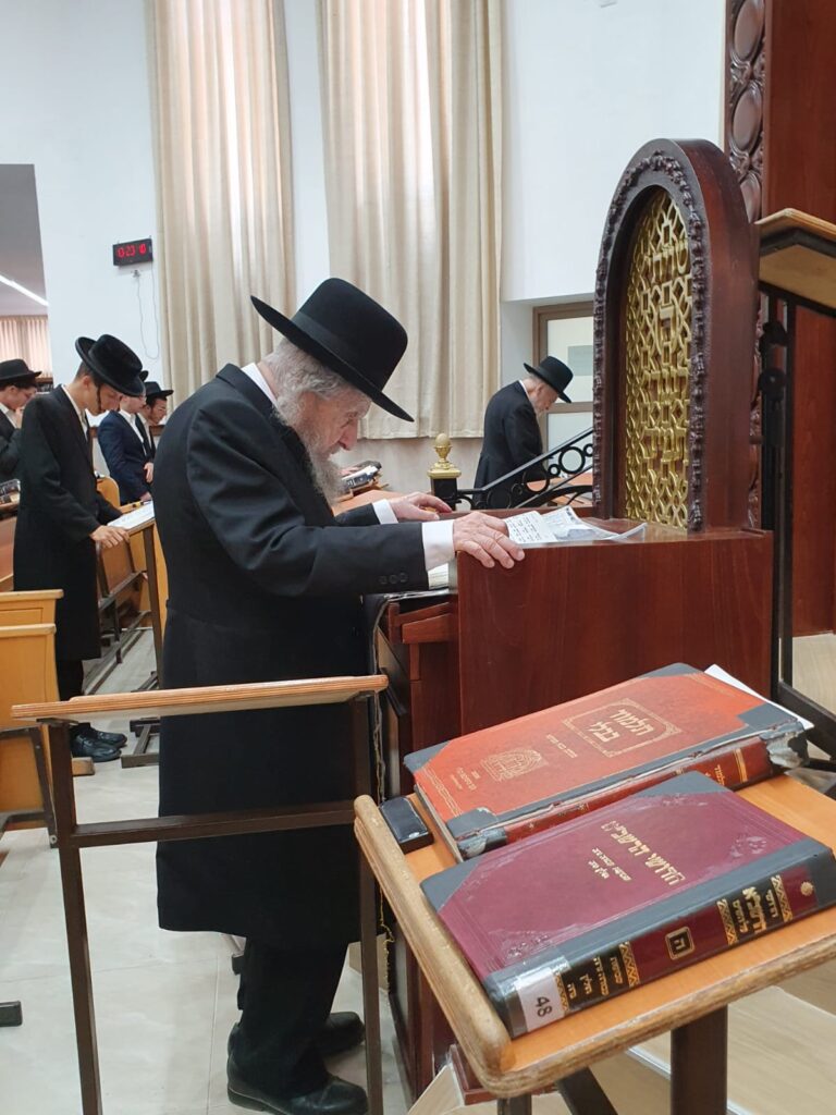 לרגל יום היארצייט: מרן הגר"ד לנדו על קבר אמו