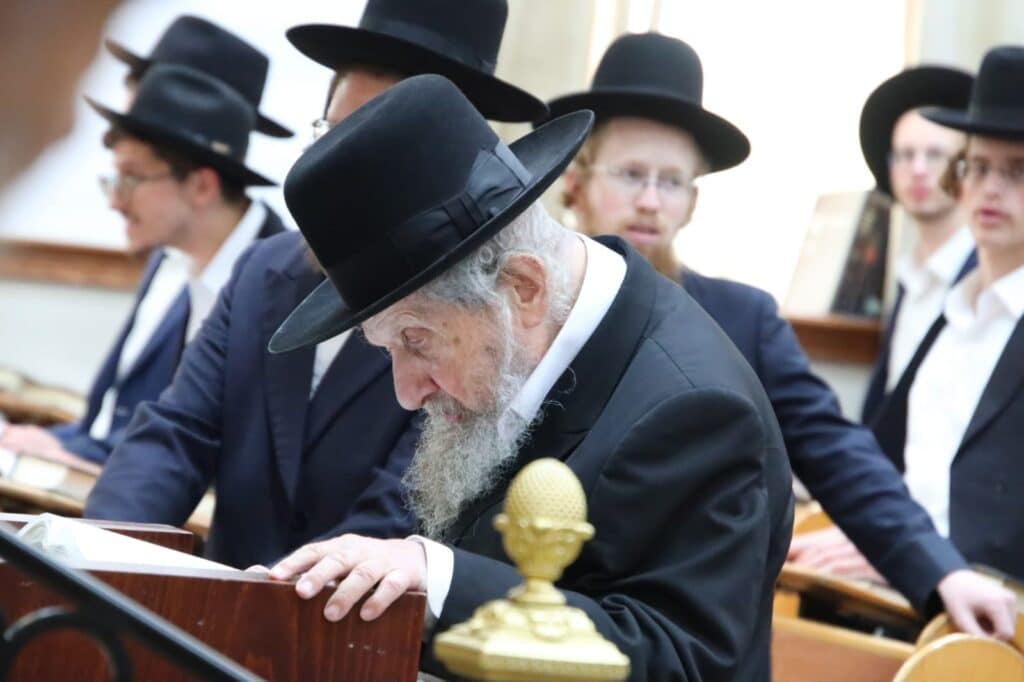 לרגל יום היארצייט: מרן הגר"ד לנדו על קבר אמו