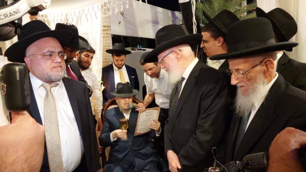רבנים ואישי ציבור בשמחת נישואי נכד מרן הגר"מ מאזוז