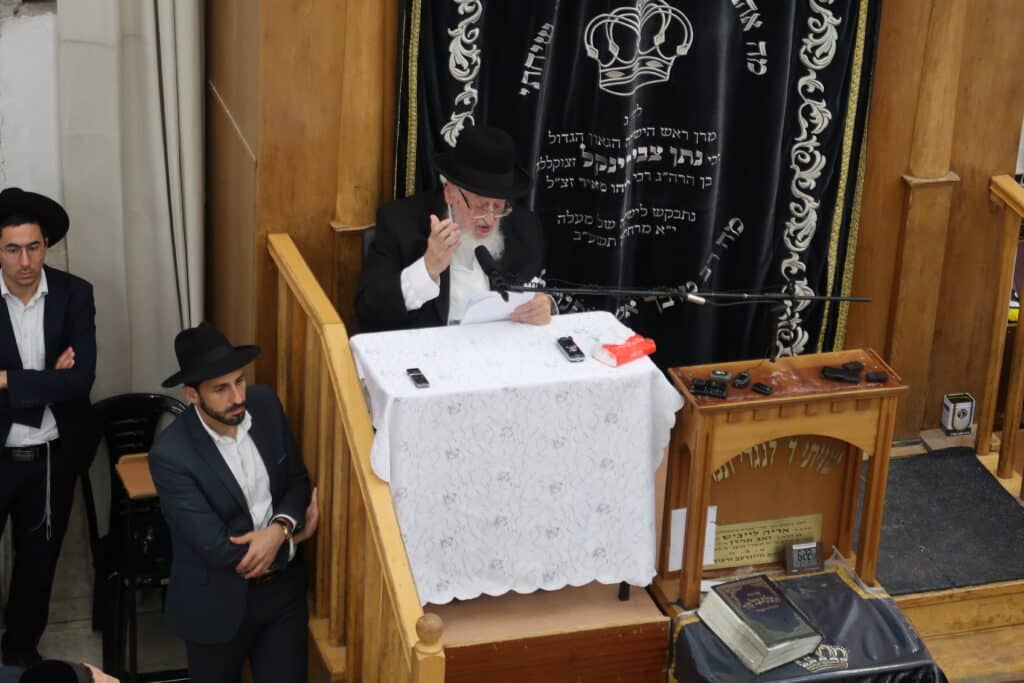 הגרמ"צ ברגמן במשא חיזוק בהיכל ישיבת מיר