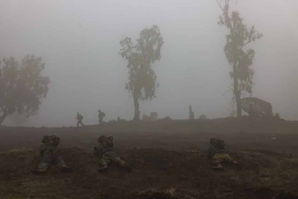 במזג האוויר הסוער: לוחמי חי"ר ושריון בתרגיל בגבול הצפון