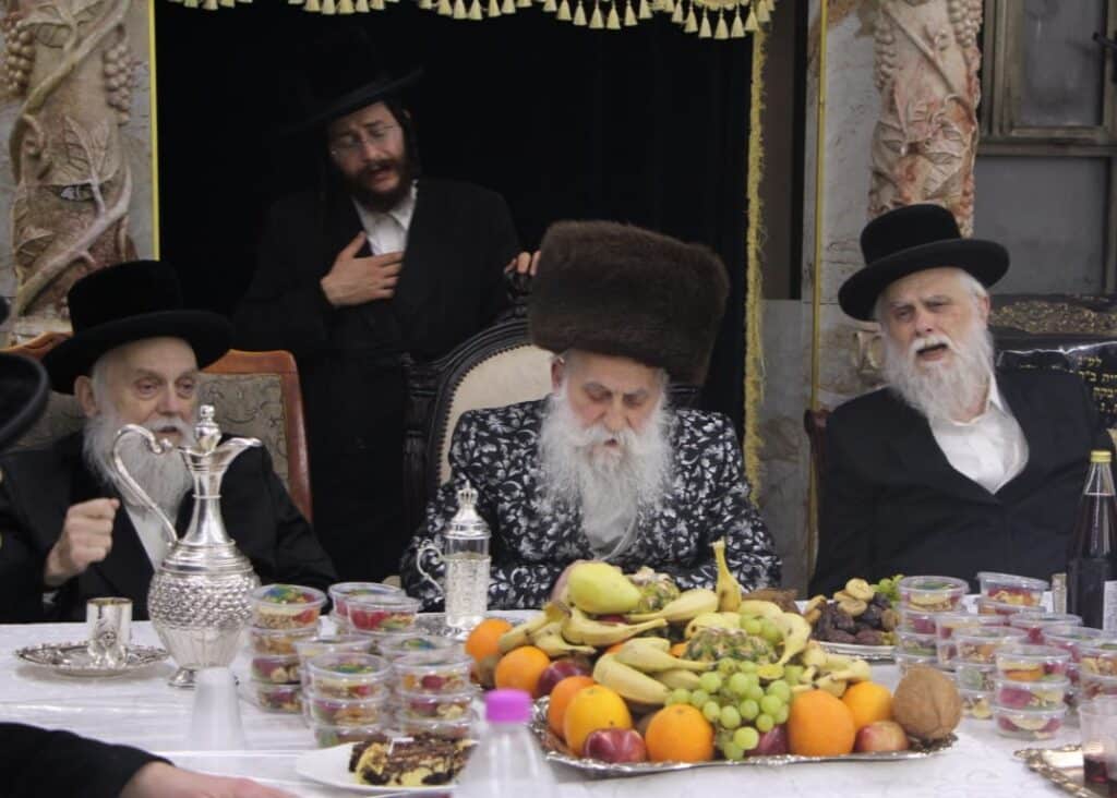 גלריה: האדמו"ר מבוטשאן בעריכת שולחנו לרגל ט"ו בשבט