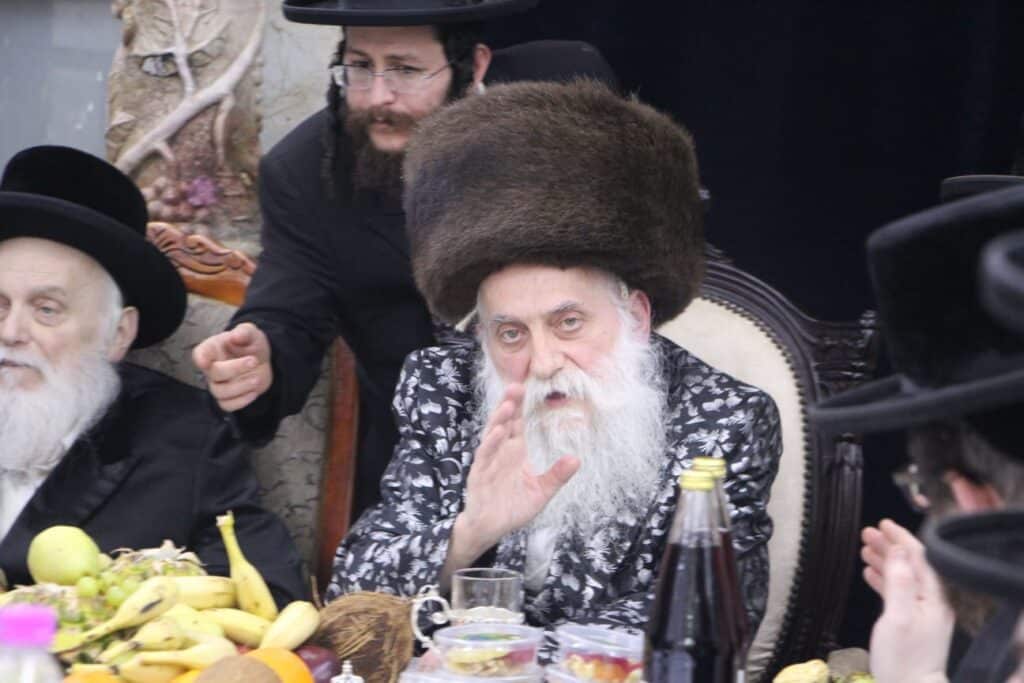 גלריה: האדמו"ר מבוטשאן בעריכת שולחנו לרגל ט"ו בשבט