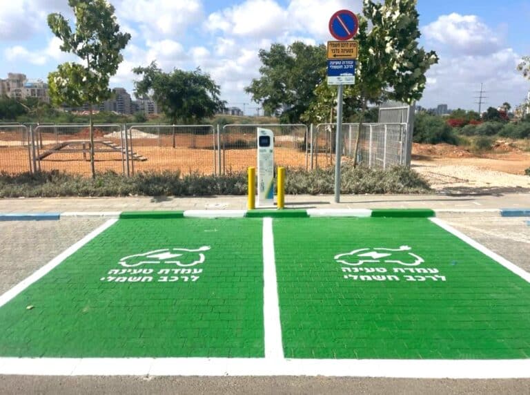 עמדות טעינה שיוקמו בעפולה- קרדיט חברת מילגם