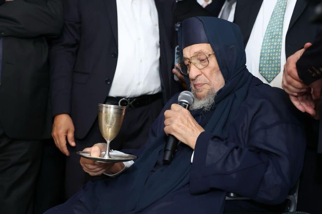 האדמו"ר בירך על היין בכוס שבה קידשו בנישואי הבבא סאלי