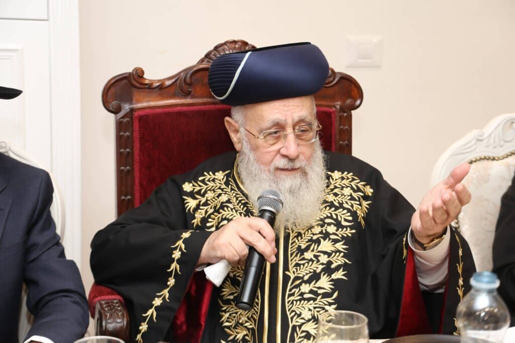 אדמו"רים ורבנים בשמחת שבע ברכות המרכזית לנכדת הראשל"צ