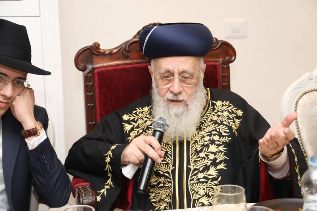 אדמו"רים ורבנים בשמחת שבע ברכות המרכזית לנכדת הראשל"צ