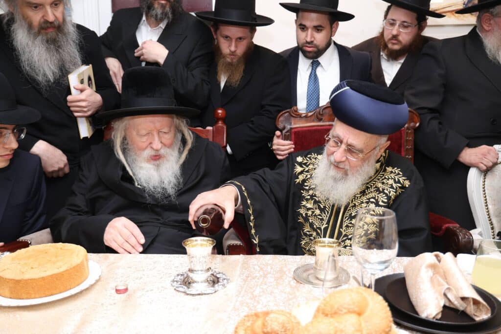 אדמו"רים ורבנים בשמחת שבע ברכות המרכזית לנכדת הראשל"צ