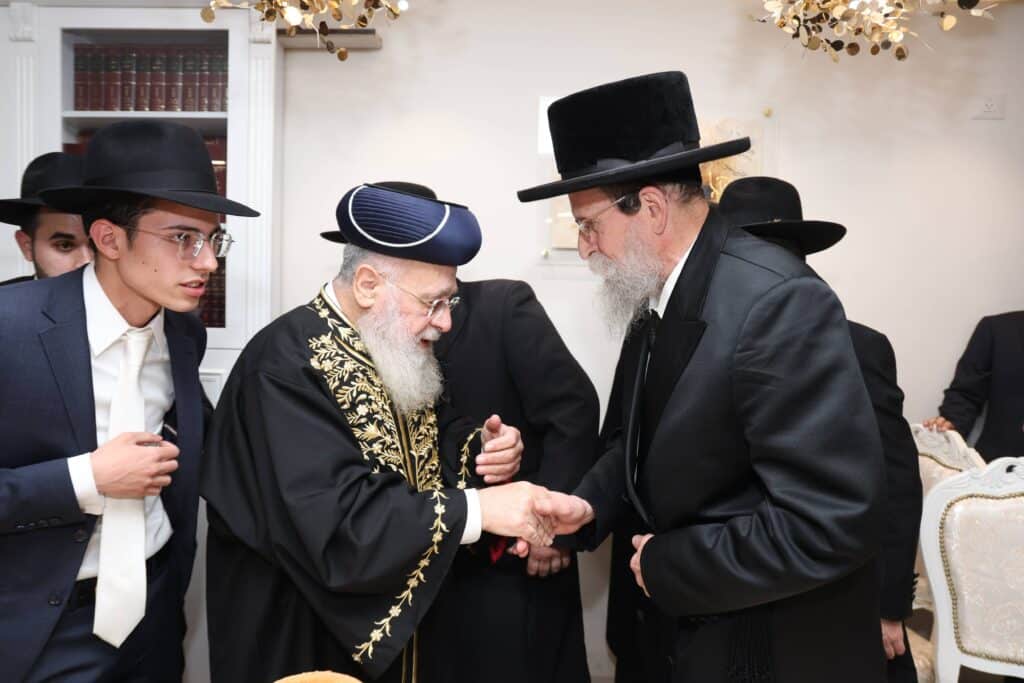 אדמו"רים ורבנים בשמחת שבע ברכות המרכזית לנכדת הראשל"צ
