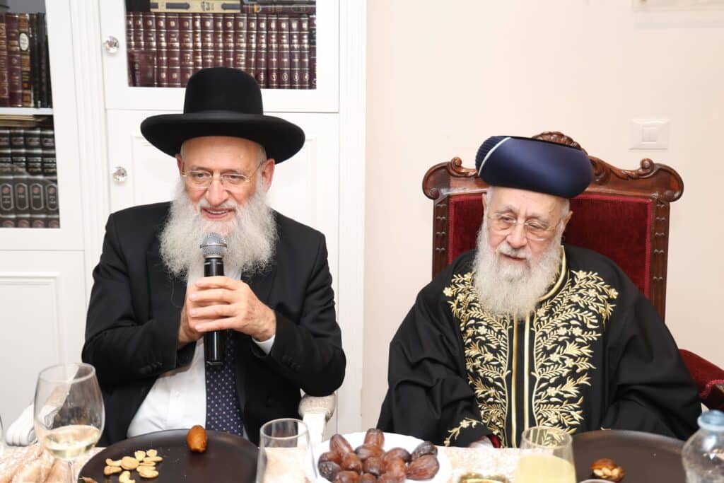 אדמו"רים ורבנים בשמחת שבע ברכות המרכזית לנכדת הראשל"צ