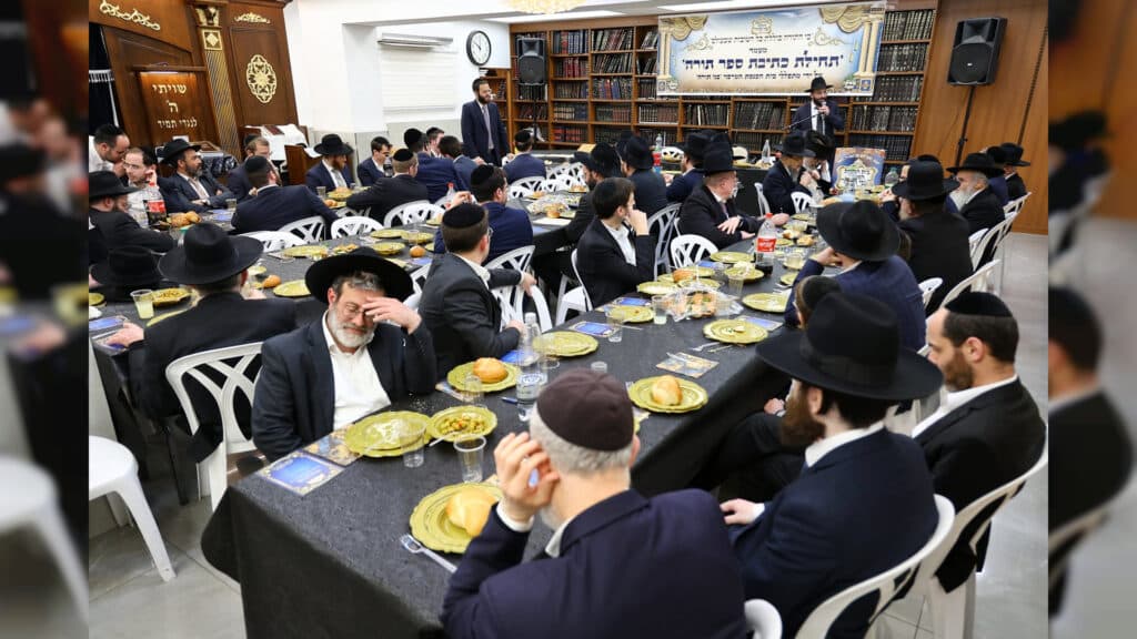 גלריה: בני התורה בשכונת הדר בחיפה החלו בכתיבת ספר תורה