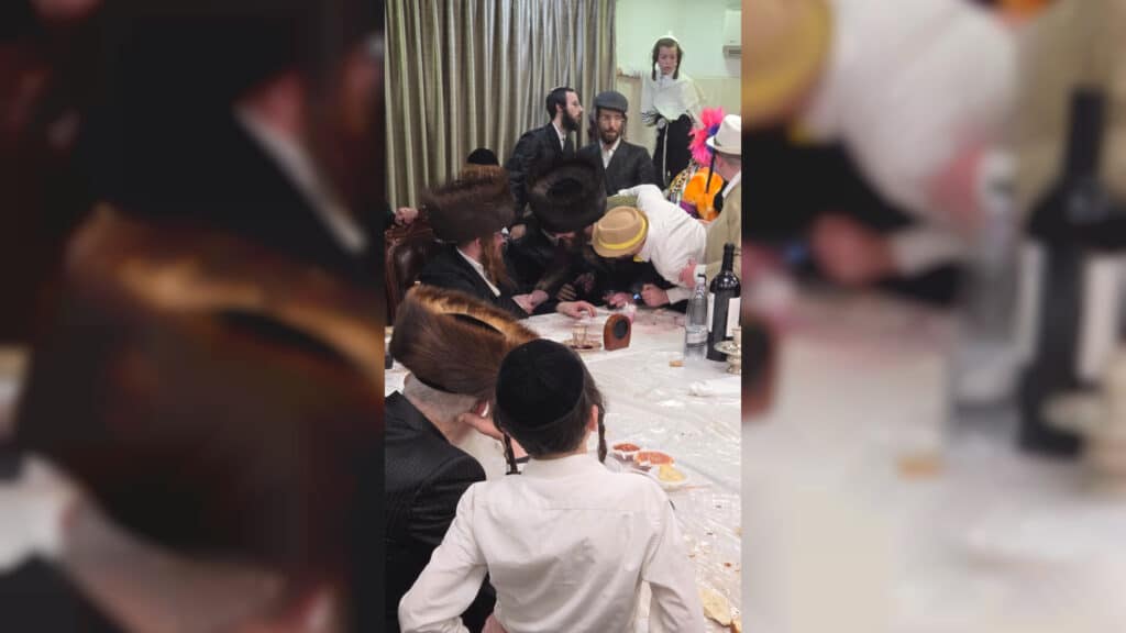 צפו בתיעוד ממשתה היין בפורים דמוקפין בחצר קאליב