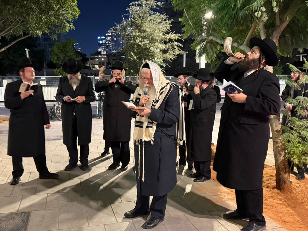 סמוך ליועמ"שית: מפגינים אמרו סליחות - פרוש תקע בשופר